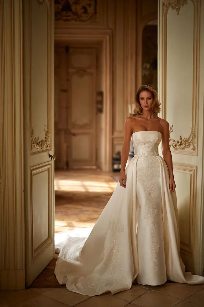 old money wedding dress Milla Nova Dmytra Elegant Color:Fade Estate Blue _tab_size-chart-laka-hawaiian Taylor Swift Wore a Fully lined in cotton