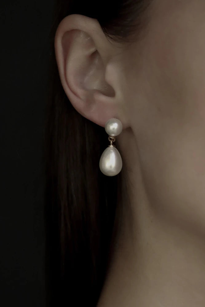 Studio Bride By A.B. Ellie Pearl Double Drop Brides Wedding Earrings