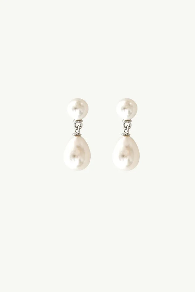 Studio Bride By A.B. Ellie Pearl Double Drop Brides Wedding Earrings