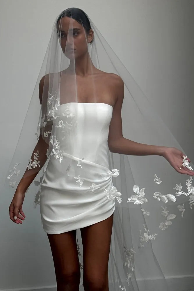 KYHA Bride Bardot Sheath Veil | Designer Brides Veils UK display picture 1