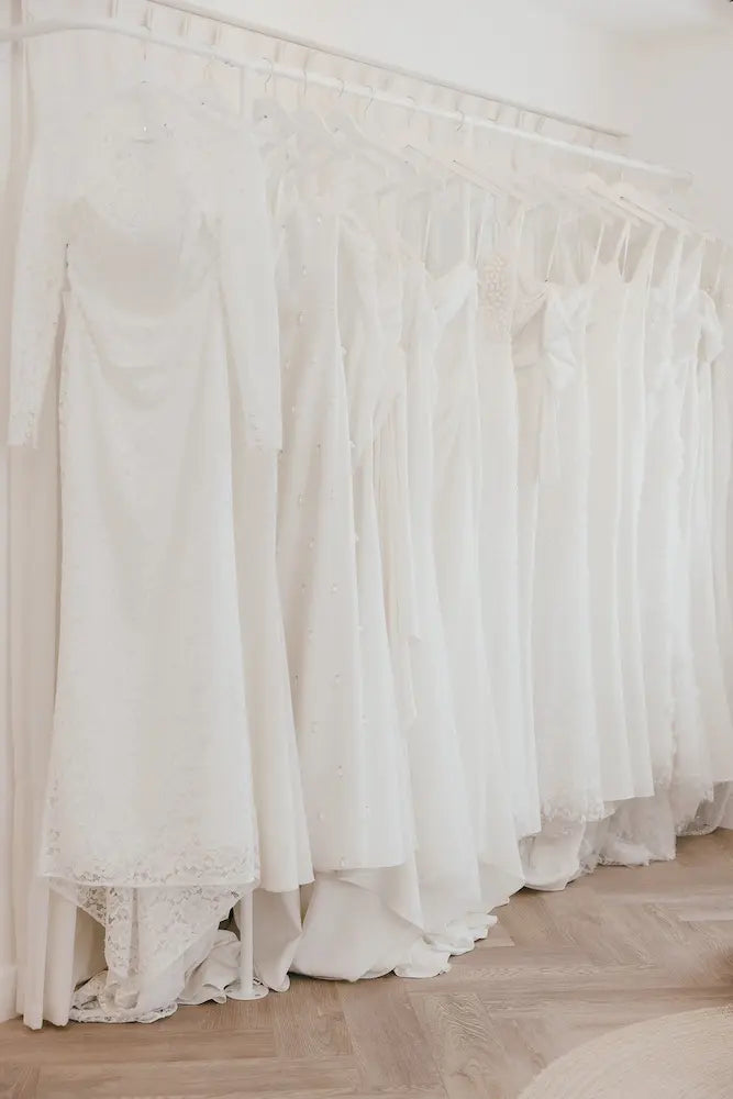 Wedding dresses in shop in Newcastle