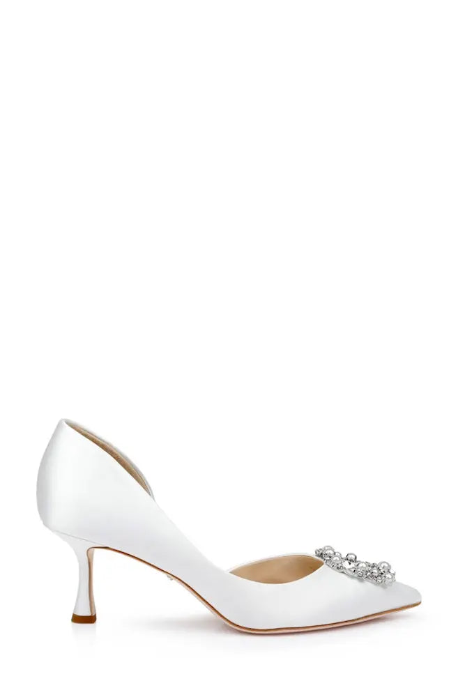 Badgley Mischka Fabia White Satin Wedding Shoes