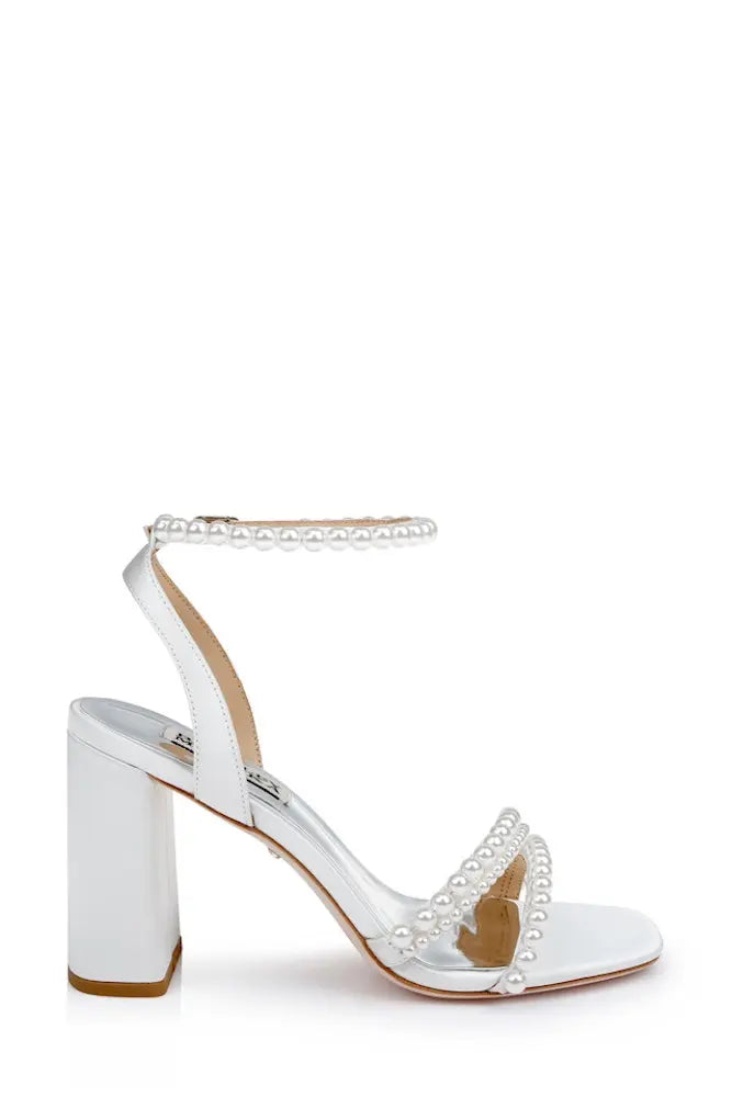Badgley Mischka Feisty White Satin Wedding Shoes