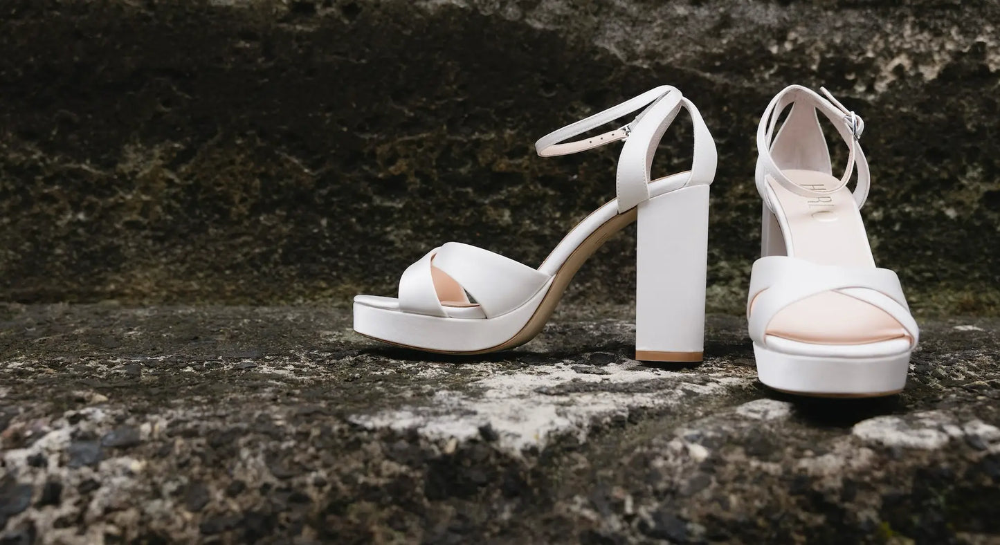 Platform heel wedding shoes