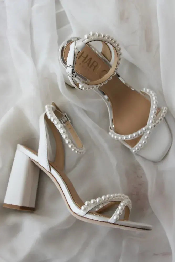 Block heel wedding shoes