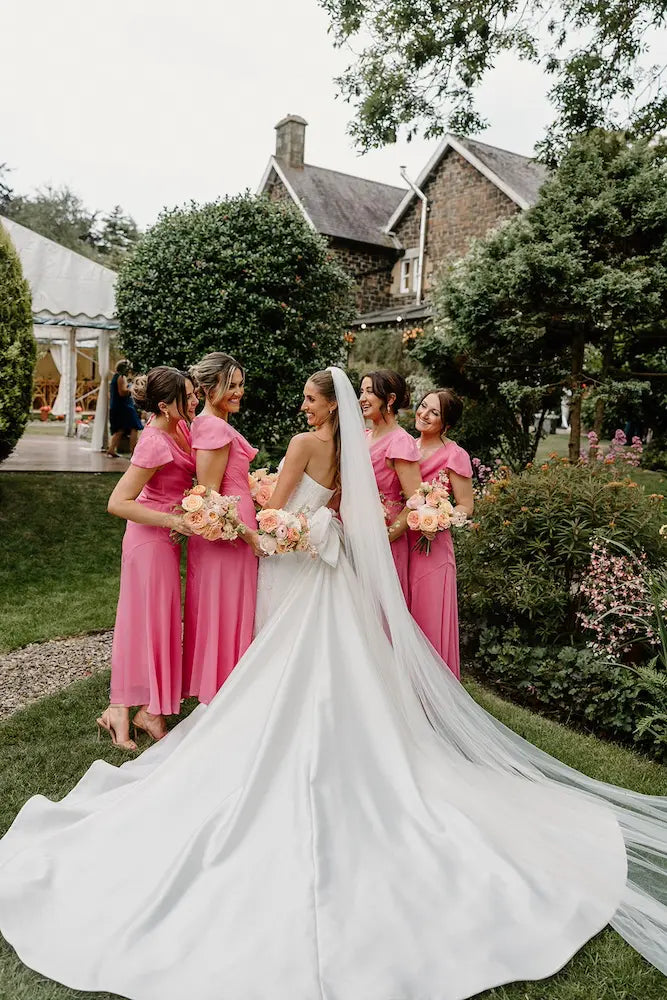 Bride with bridesmaids