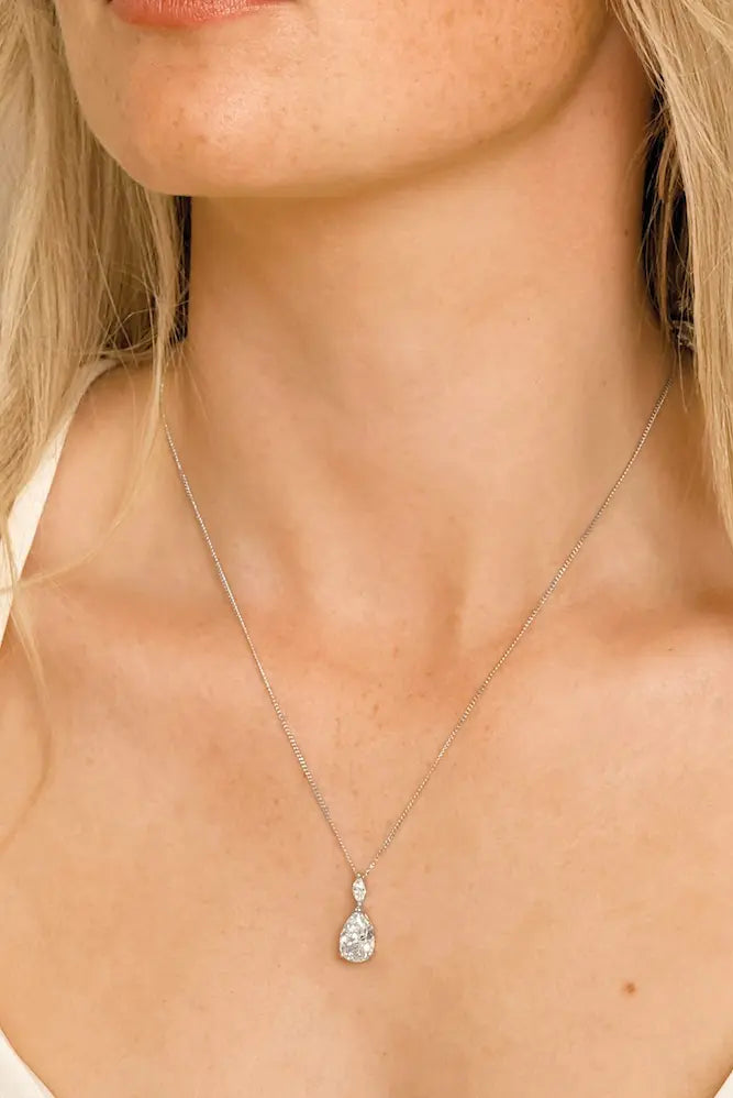 Ivory & Co. Genova Bridal Pendant Necklace Silver
