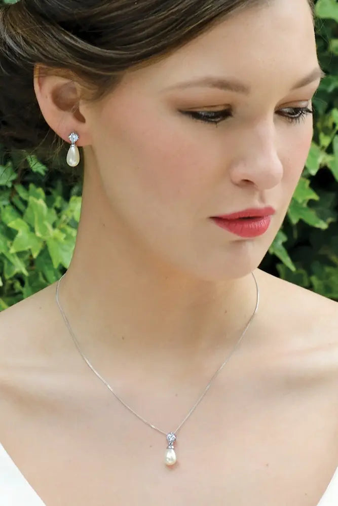 Ivory & Co. Imperial Pearl Crystal Teardrop Brides Jewellery | Marrime