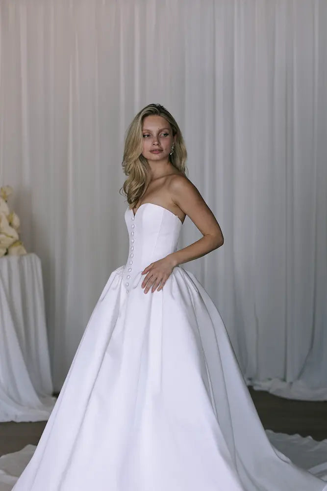 MWL Bride Ruby Mikado designer wedding dress