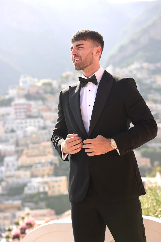 Groom in tuxedo