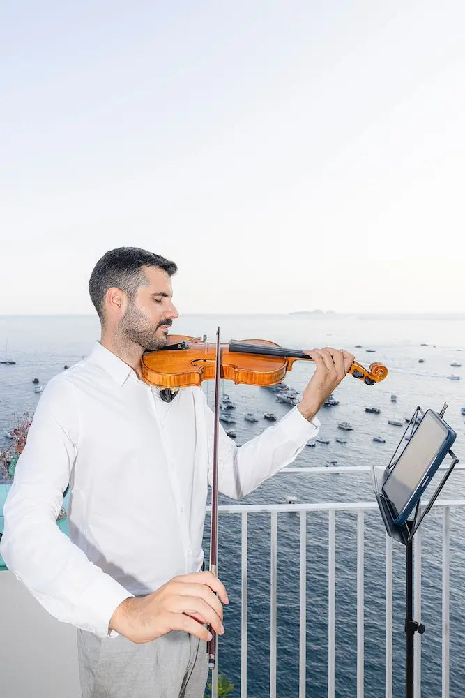 man playing violin