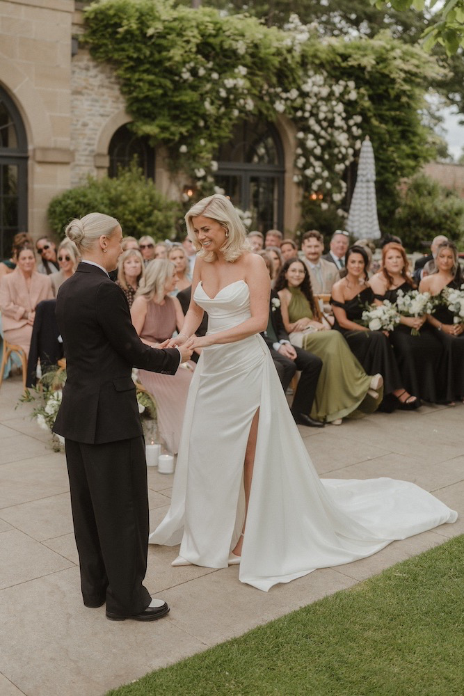 Real bride designer wedding dress Jane Hill Huntleigh