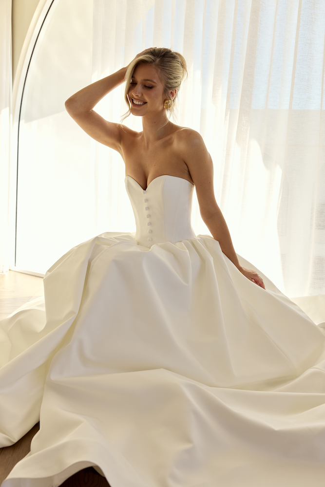 MWL Bride Ruby Mikado designer wedding dress