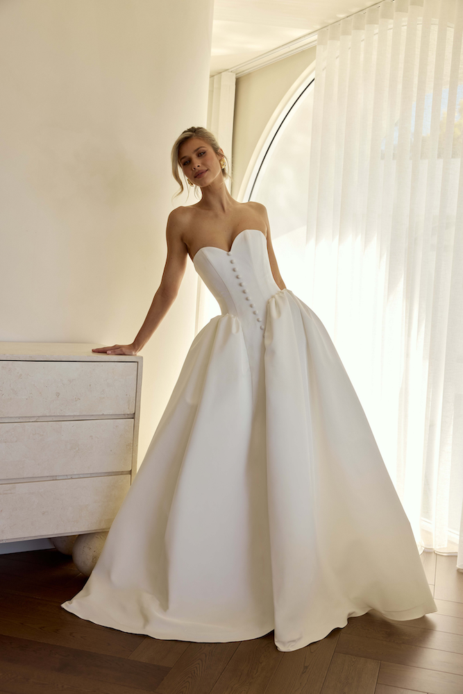 MWL Bride Ruby Mikado designer wedding dress