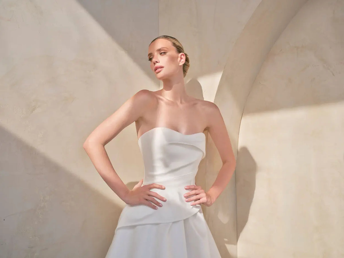 Suzanne Neville Coralie designer wedding dress