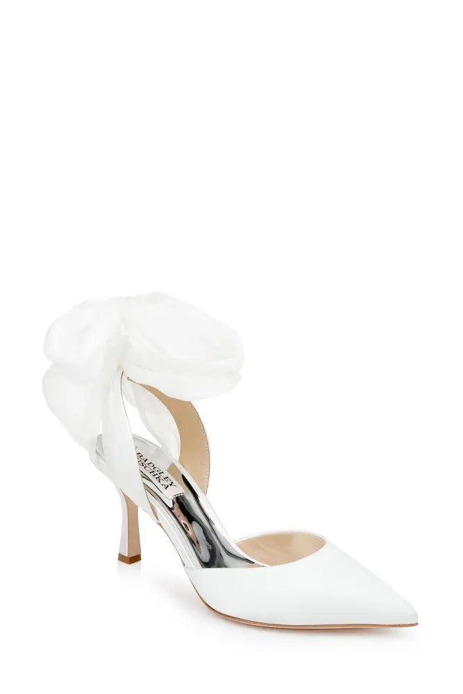 Badgley Mischka Blaze White Satin Wedding Shoes