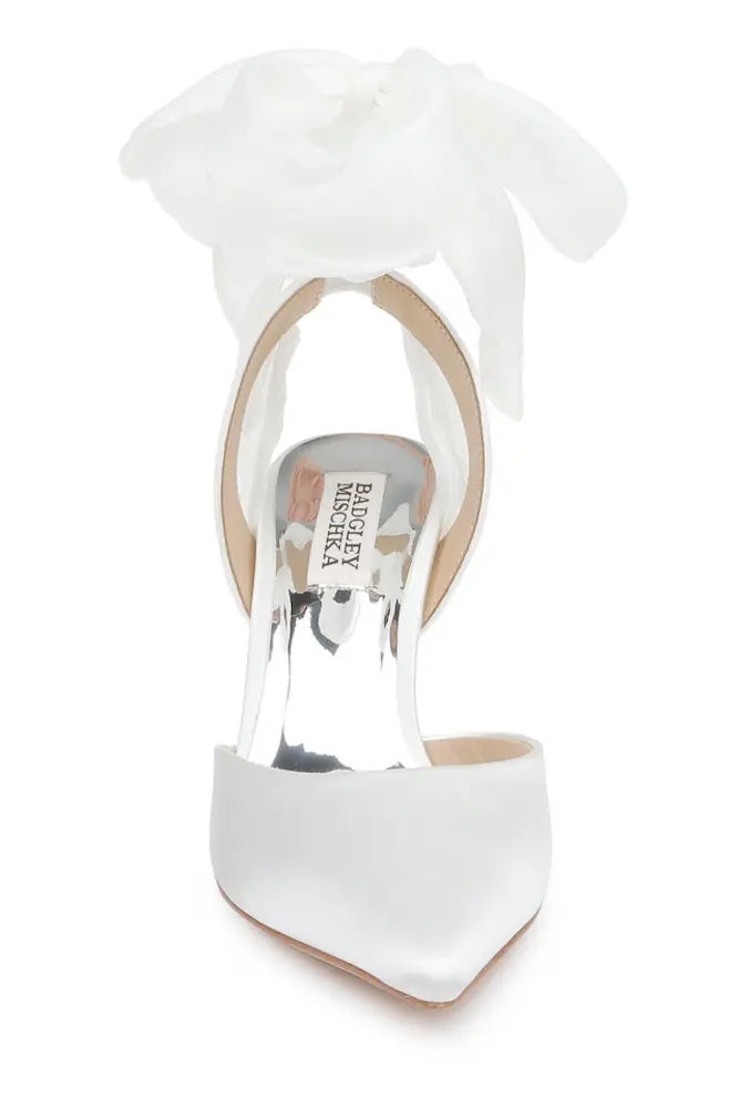 
                  
                    Badgley Mischka Blaze White Satin Wedding Shoes
                  
                