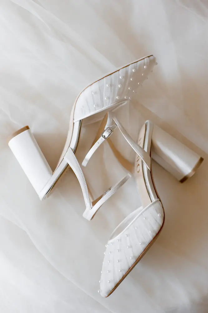 Block heel wedding shoes