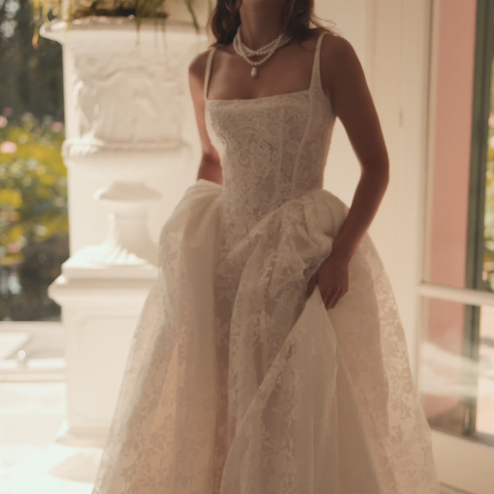 
                  
                    Load and play video in Gallery viewer, Milla by LORENZO ROSSI Melrose Wedding Dress
                  
                