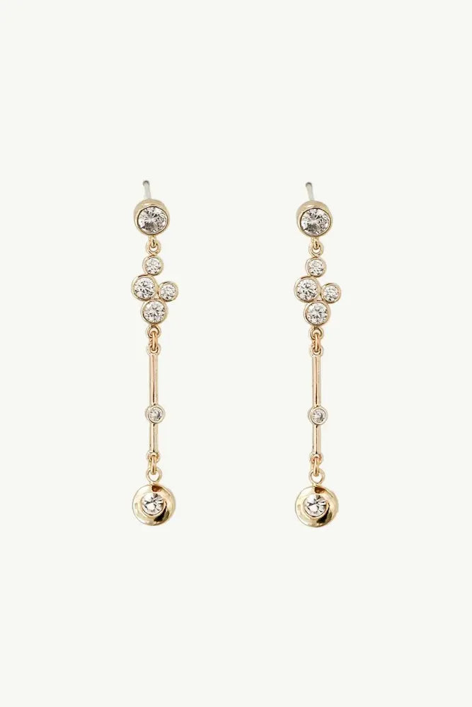 Studio Bride By A.B. Ellie Bezel Cluster Tier Drop Earrings