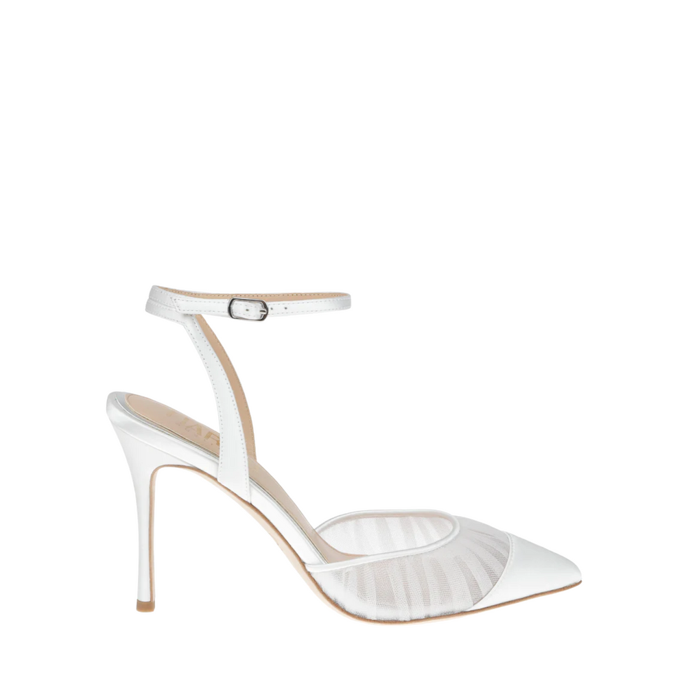 Harlo Shoes Chantelle Tulle Bridal Point Heels - White Ivory - Marrime